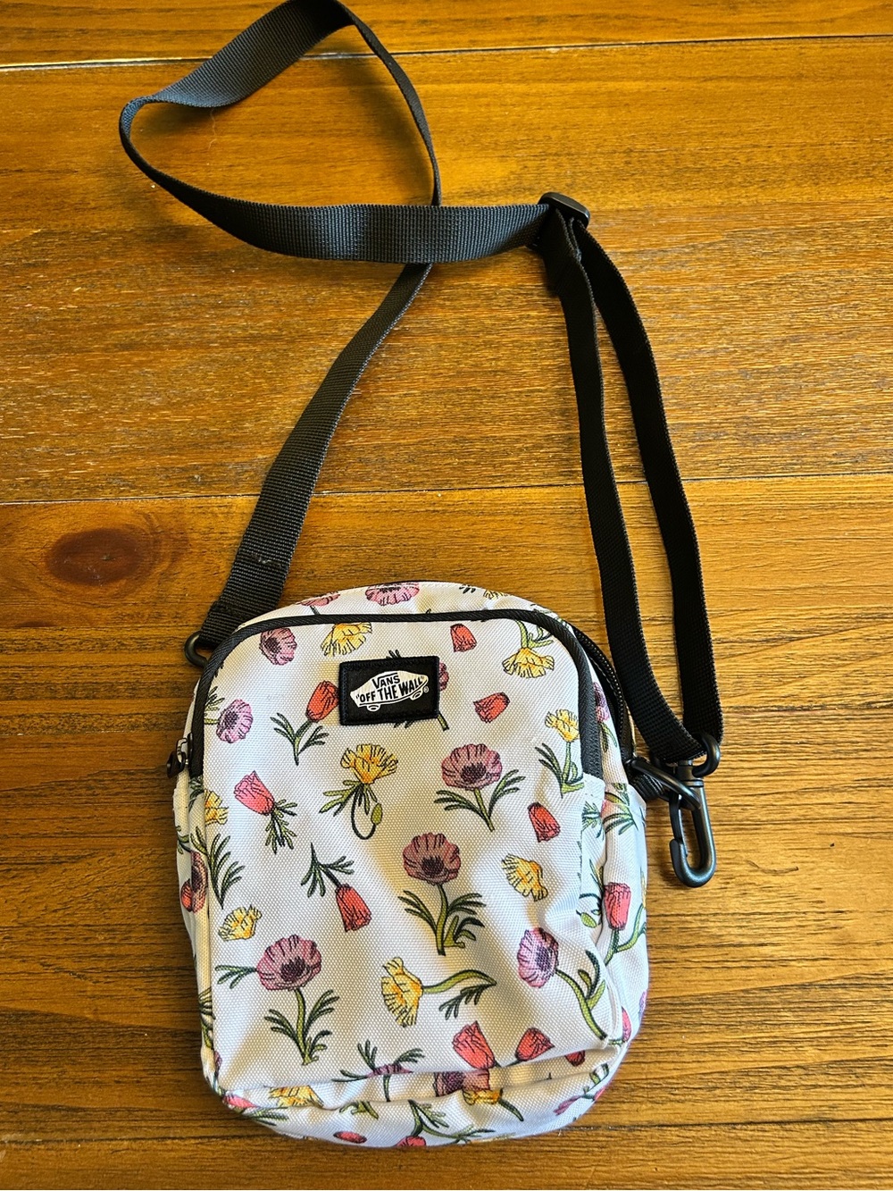 Vans Floral Crossbody - White with Pink, Yellow & Green Flowers